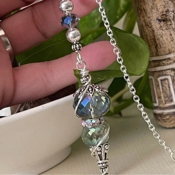 Handmade Faceted Crystal Dowsing Pendulum, Metaphysical, Chakra Energy Healing - Picture 3 of 9